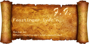 Fesztinger Iván névjegykártya